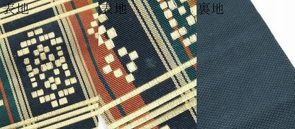 平和屋着物●本場筑前博多織　半幅帯　花織　幾何学文様　正絹　逸品　CABE0311hy