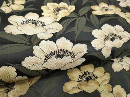 平和屋着物●こむさでもーど・COMME CA DU MODE　六通柄袋帯　枝花文　黒地　正絹　逸品　CABE0328hy