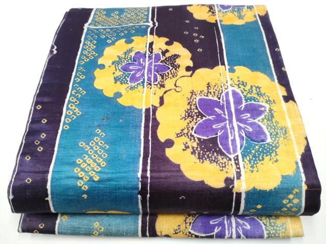 平和屋着物●アンティーク　大正ロマン　全通柄　京袋帯　雪輪花文　正絹　逸品　CABE0329hy