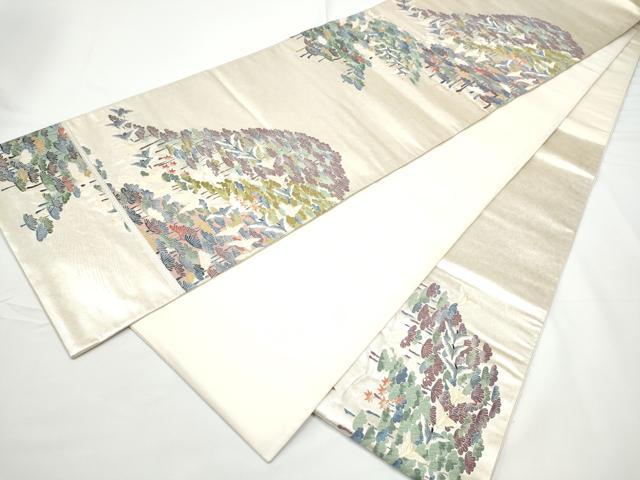 平和屋着物●太鼓柄袋帯　唐織　遠山松竹梅飛鳥文　銀座おゝぎ屋扱い　正絹　逸品　CABE0348hy