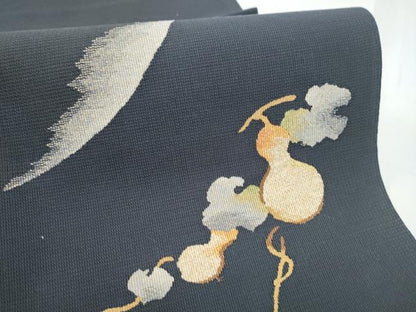 平和屋着物●西陣　織工房平井謹製　八寸名古屋帯　作家物　すくい織　瓢箪　金糸　証紙付き　正絹　逸品　CABE0374hy