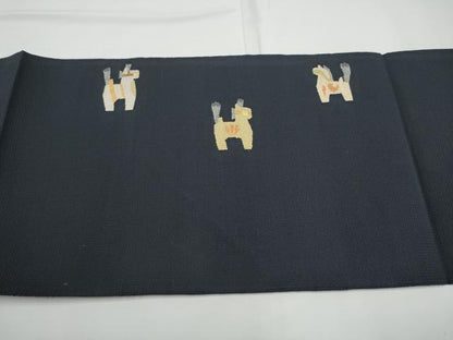 平和屋着物●西陣　織工房平井謹製　八寸名古屋帯　作家物　すくい織　瓢箪　金糸　証紙付き　正絹　逸品　CABE0374hy