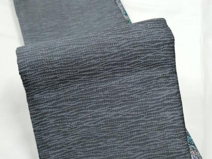 平和屋着物●両面　半幅帯　枝垂れ柳　金糸　正絹　逸品　CABE0380hy