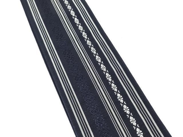 平和屋着物●男性　本場筑前博多織　角帯　献上　森博多織物謹製　証紙付き　正絹　逸品　CABE0386hy