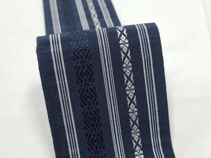 平和屋着物●男性　本場筑前博多織　角帯　献上　正絹　逸品　CABE0388hy
