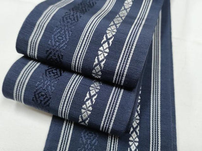 平和屋着物●男性　本場筑前博多織　角帯　献上　正絹　逸品　CABE0388hy