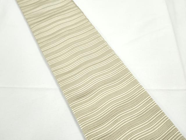 平和屋着物●男性　本場筑前博多織　角帯　波筏　正絹　逸品　CABE0400hy