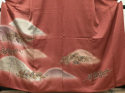 平和屋着物■訪問着　刺繍　花鳥文　金彩　正絹　逸品　CABE0404xi