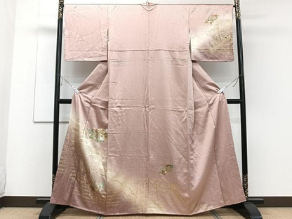 平和屋着物■訪問着　地紙花文　暈し染め　金彩　正絹　逸品　CABE0411xi