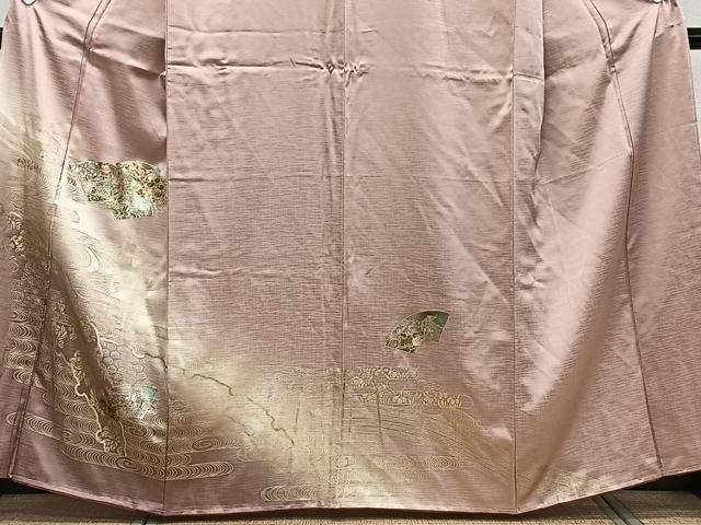 平和屋着物■訪問着　地紙花文　暈し染め　金彩　正絹　逸品　CABE0411xi