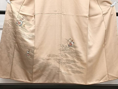 平和屋着物■訪問着　刺繍　立波花筏　金彩　正絹　逸品　CABE0412xi