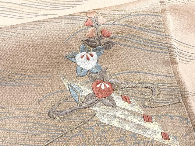 平和屋着物■訪問着　刺繍　立波花筏　金彩　正絹　逸品　CABE0412xi
