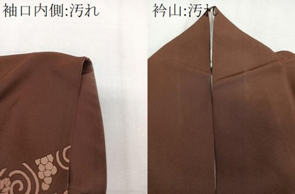 平和屋着物■訪問着　葡萄蔦の葉文　金彩　正絹　逸品　CABE0415xi