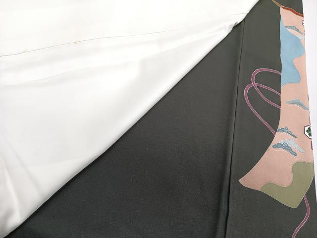 平和屋着物■豪華黒留袖 作家物 几帳花鳥文 金彩 正絹 逸品 CABE0417xi