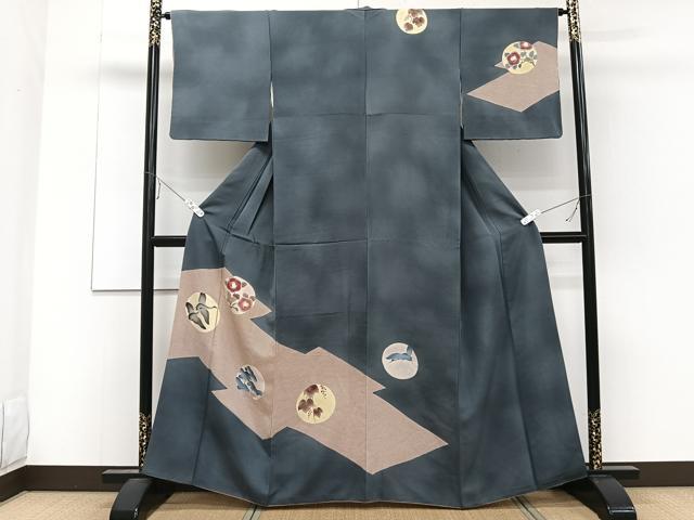 平和屋着物■訪問着 花鳥文 暈し染め 金彩 正絹 逸品 CABE0418xi