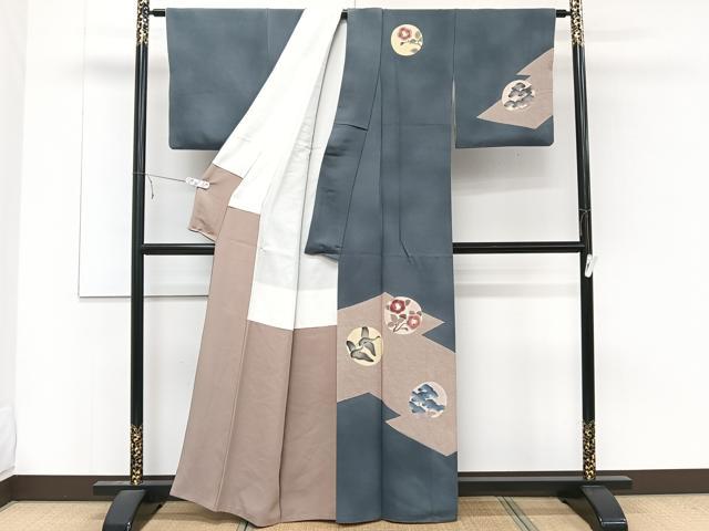 平和屋着物■訪問着 花鳥文 暈し染め 金彩 正絹 逸品 CABE0418xi