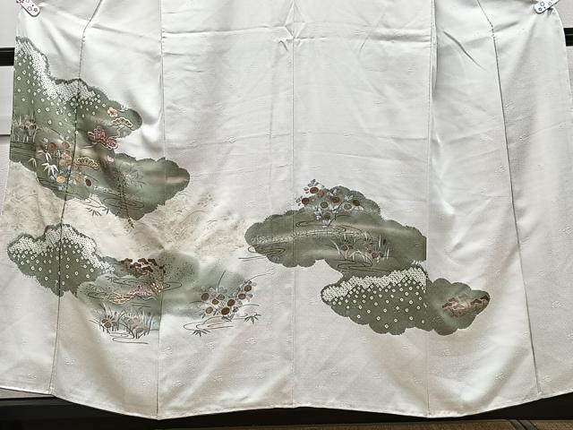 平和屋着物■訪問着　絞り　刺繍　流水松文　金彩　正絹　逸品　未使用　CABE0419xi
