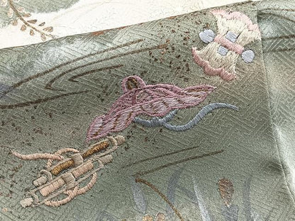 平和屋着物■訪問着　絞り　刺繍　流水松文　金彩　正絹　逸品　未使用　CABE0419xi