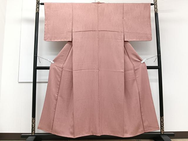 平和屋着物■上質な色無地　退紅色　正絹　逸品　CABE0430xi