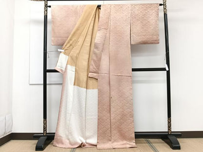 平和屋着物■上質な小紋　花青海波　暈し染め　正絹　逸品　CABE0438xi