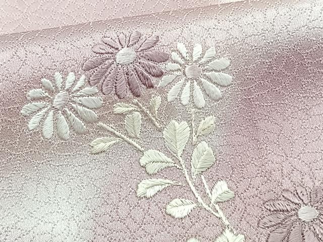 平和屋着物■訪問着　刺繍　雲取り折鶴花文　正絹　逸品　CABE0441xi
