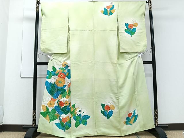 平和屋着物■訪問着　草花文　金彩　正絹　逸品　CABE0443xi