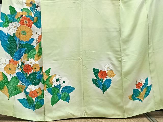 平和屋着物■訪問着　草花文　金彩　正絹　逸品　CABE0443xi