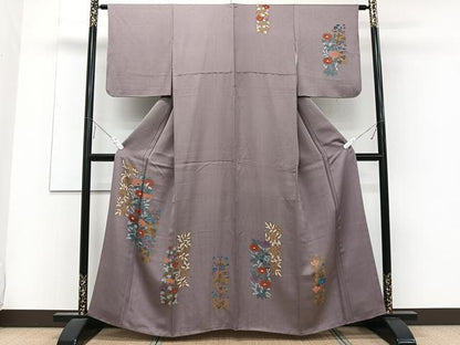 平和屋着物■訪問着　草花文　正絹　逸品　CABE0447xi