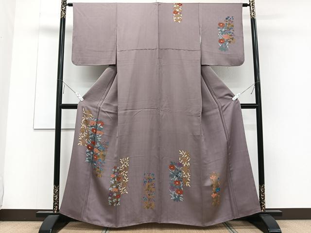 平和屋着物■訪問着　草花文　正絹　逸品　CABE0447xi