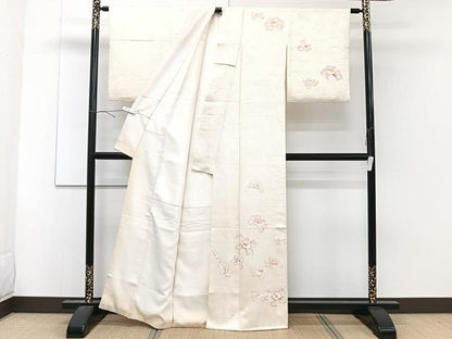 平和屋着物■訪問着　舞花文　地紋お越し　正絹　逸品　CABE0454xi