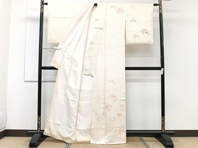 平和屋着物■訪問着　舞花文　地紋お越し　正絹　逸品　CABE0454xi
