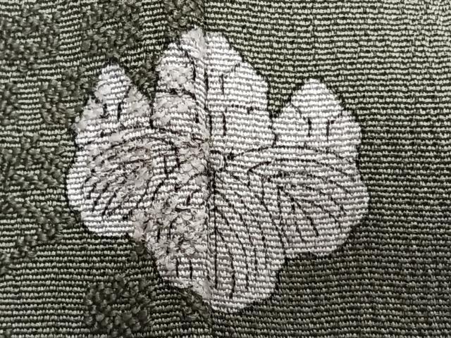 平和屋着物■上質な色無地　雲取り花文　松竹梅　老竹色　正絹　逸品　CABE0462xi