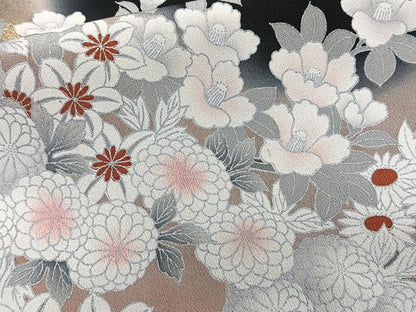平和屋着物■豪華黒留袖 刺繍 花車文 金銀彩 正絹 逸品 CABE0465xi