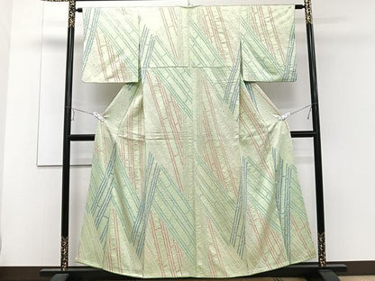 平和屋着物■上質な小紋 幾何学地紋 正絹 逸品 CABE0509xi