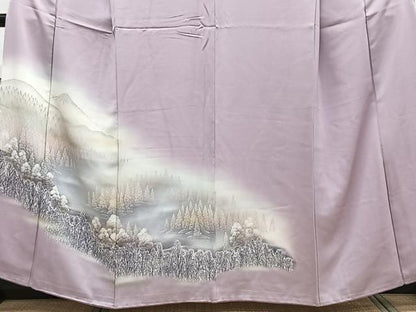 平和屋着物■訪問着 遠山樹林文 暈し染め 正絹 逸品 CABE0512xi