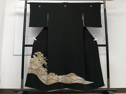 平和屋着物■豪華黒留袖　鳳凰枝松文　金銀彩　正絹　逸品　CABE0517xi