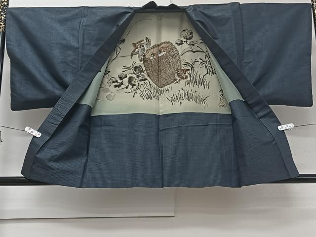 平和屋着物■男性 本場大島紬 アンサンブル 霞文 正絹 逸品 CABE0571xi