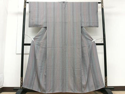 平和屋着物■上質な小紋 縞 正絹 逸品 CABE0587xi