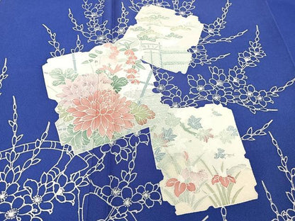 平和屋着物■訪問着 破れ色紙花文 松竹梅 正絹 逸品 CABE0595xi