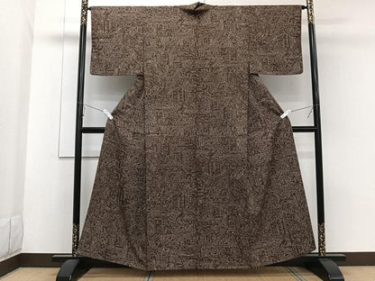 平和屋着物■上質な小紋 切嵌草花文 正絹 逸品 CABE0603xi