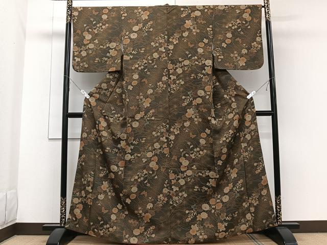 平和屋着物■小紋 花蝶文 洗える着物 CABE0608xi
