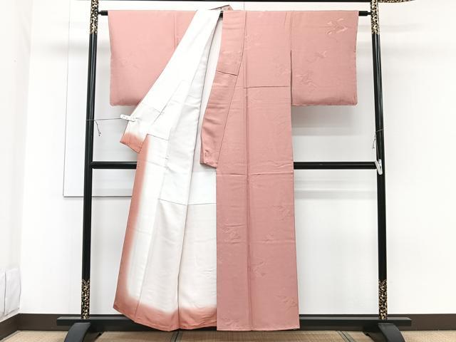 平和屋着物■上質な色無地 長箱花地紋 真赭色 正絹 逸品 未使用 CABE0611xi