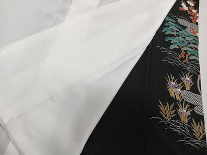 平和屋着物■豪華黒留袖 風景花文 金彩 正絹 逸品 CABE0615xi