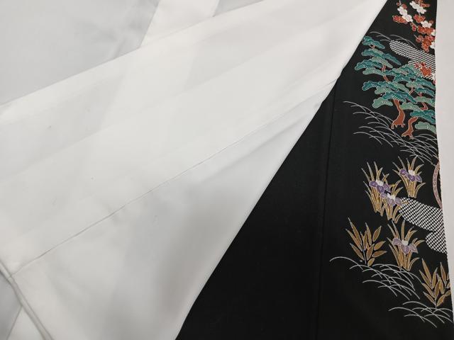 平和屋着物■豪華黒留袖 風景花文 金彩 正絹 逸品 CABE0615xi
