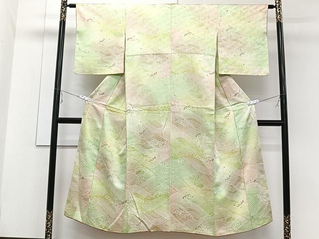 平和屋着物■上質な小紋 立波文 暈し染め 正絹 逸品 CABE0625xi