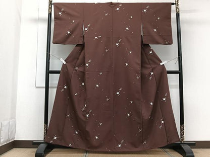 平和屋着物■小紋 食器花文 洗える着物 CABE0633xi