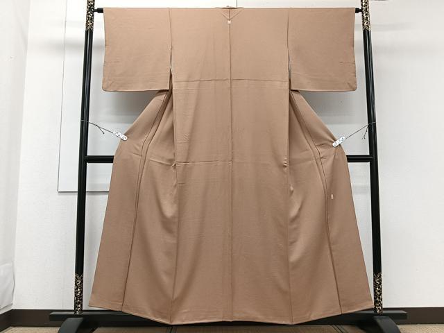 平和屋着物■上質な色無地 草木染 赤白橡色 正絹 逸品 CABE0638xi
