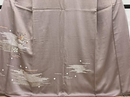 平和屋着物■訪問着 絞り 刺繍 籬草花文 金彩 正絹 逸品 CABE0639xi