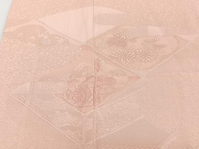 平和屋着物■訪問着 刺繍 草花地紋 カラー胴裏：伽羅色 正絹 逸品 CABE0646xi