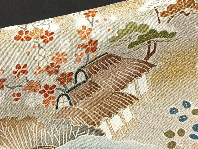 平和屋着物■豪華黒留袖 刺繍 道長風景花文 松竹梅 金彩 正絹 逸品 CABE0654xi